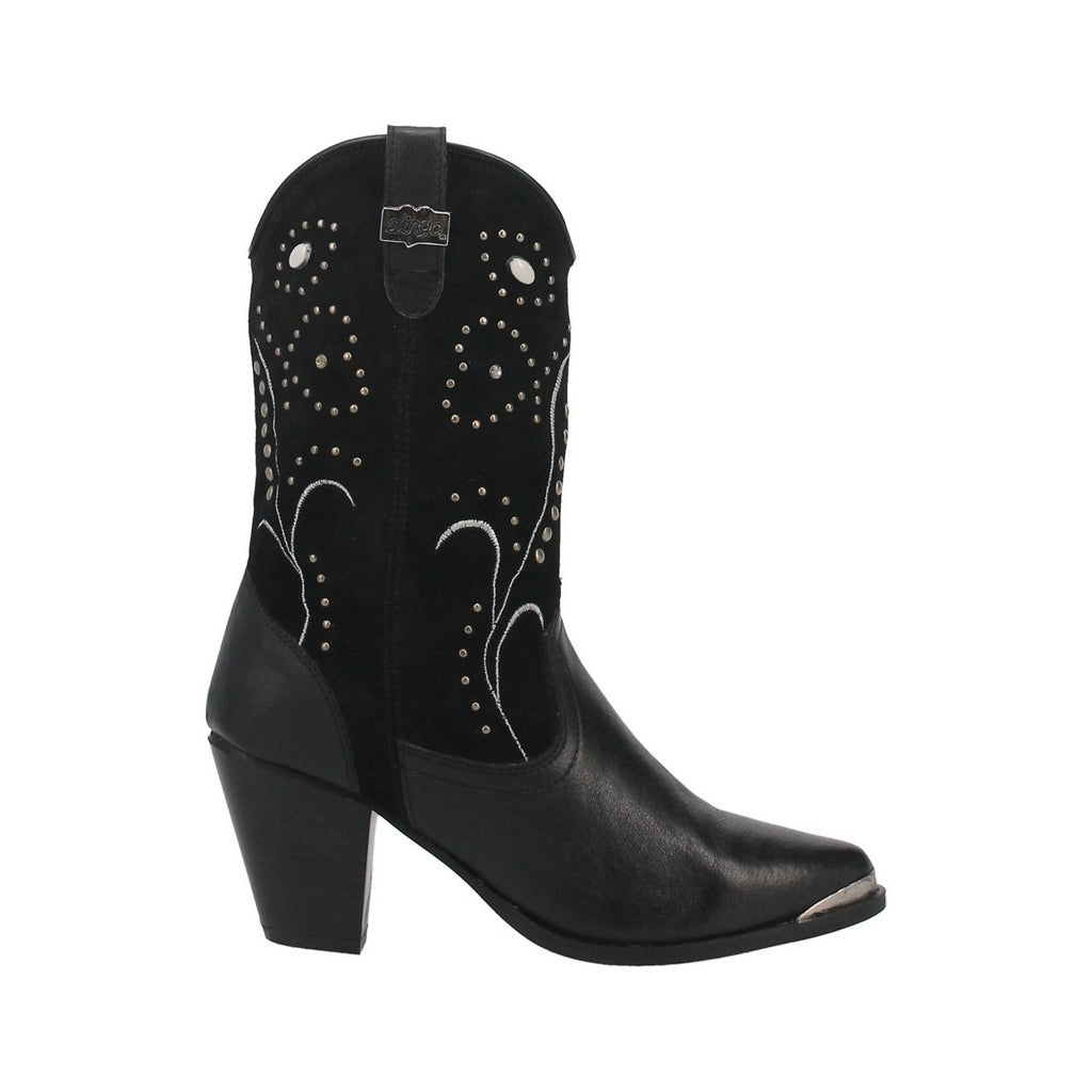 Dingo Fashion Boots Womens Ava Rivet Studded Suede Stitch Black DI587 Image 3