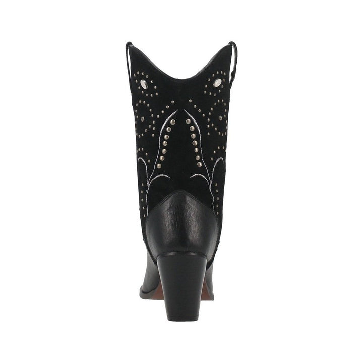 Dingo Fashion Boots Womens Ava Rivet Studded Suede Stitch Black DI587 Image 4