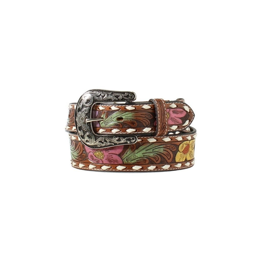 Nocona Western Belt Womens Floral Tooled Buck Laced N320004802 Image 1