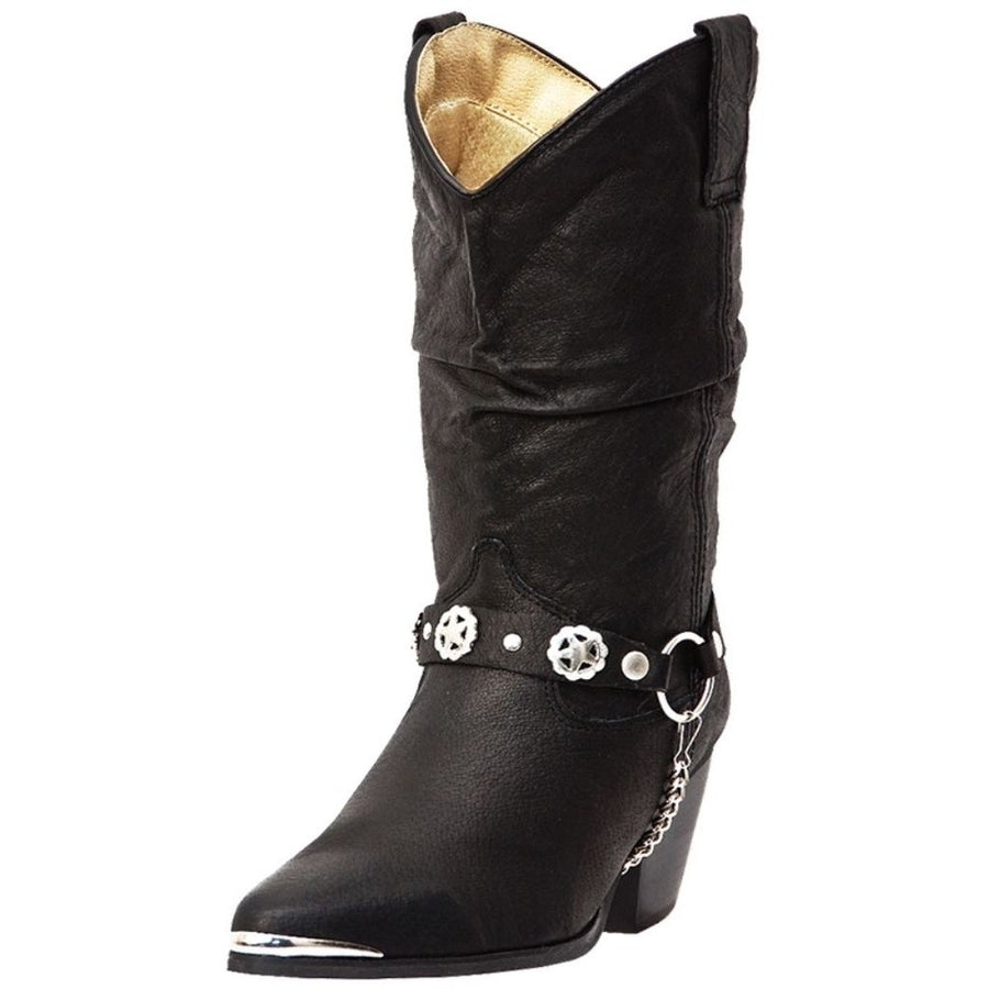 Dingo Fashion Boots Womens Leather Olivia Harness Black Pigskin DI522 Image 1