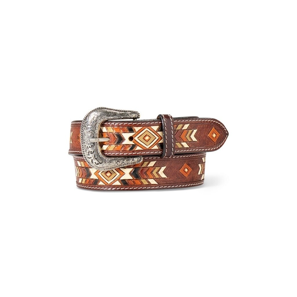 Ariat Western Belt Womens Hand Tooled Painted Southwest A1565397 Image 1