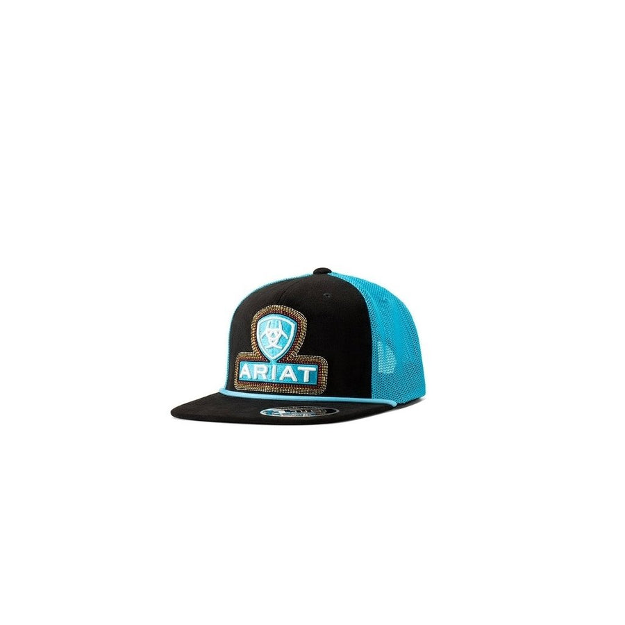 Ariat Western Hat Baseball Cap Logo Patch Black Turquoise A300083663 Image 1