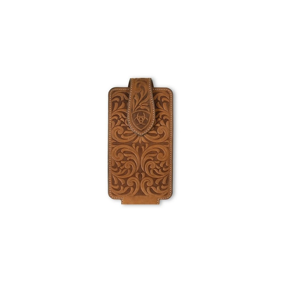 Ariat Western Cell Phone Case Magnetic Embossed Medium Brown A0604144 Image 1