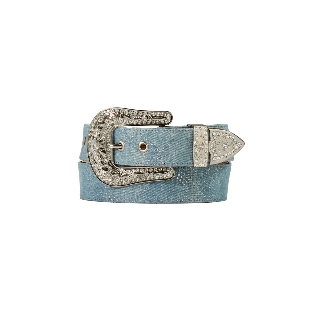 Angel Ranch Western Belt Womens Crystals Classic Denim D140008320 Image 1