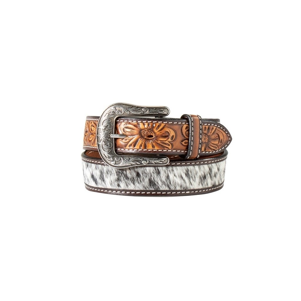 Angel Ranch Western Belt Womens Calf Hair Spotted Sunflower D140006302 Image 1