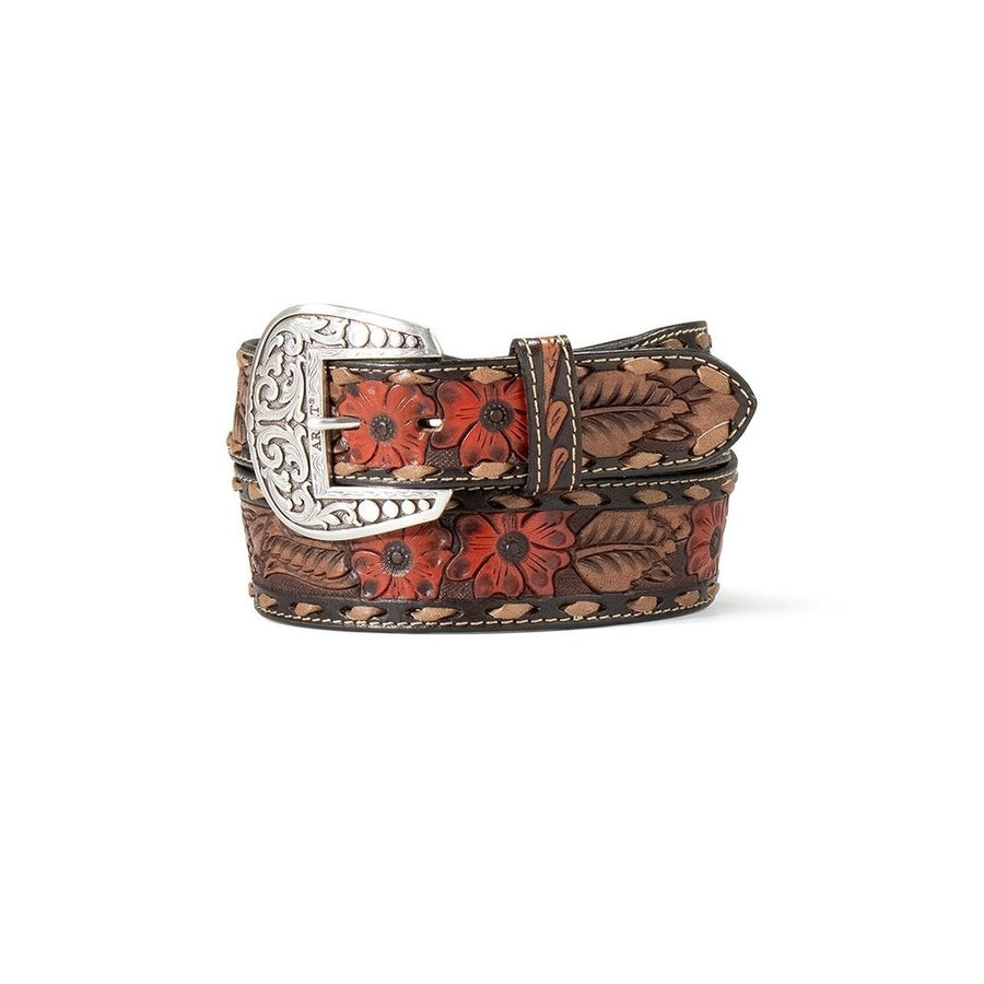 Ariat Western Belt Womens Tapered Hibiscus Painted Tooled A15655133 Image 1