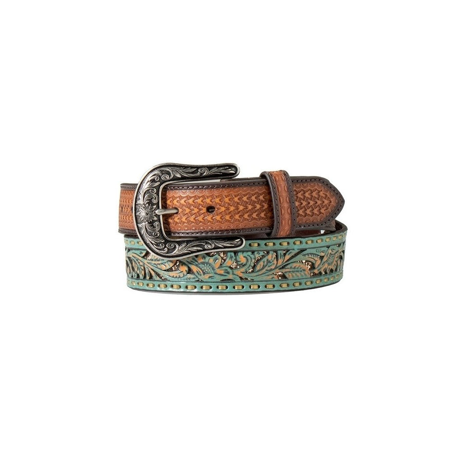 Nocona Western Belt Womens Glitter Underlay Floral Filigree N320000633 Image 1