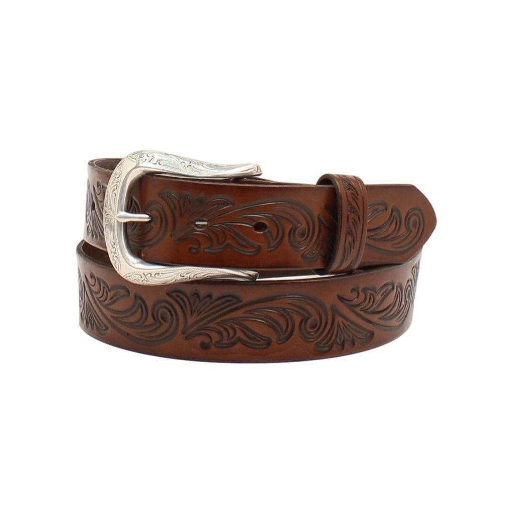 Ariat Western Belt Womens Floral Embossed Leather 1 1/2 Wide A1533802 Image 1