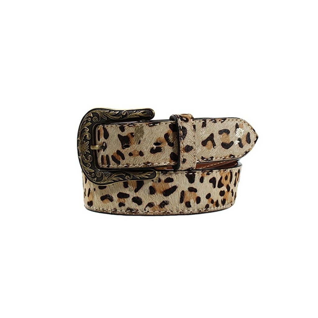 Angel Ranch Western Belt Women Cheetah Print Calf Hair Foil D140004102 Image 1