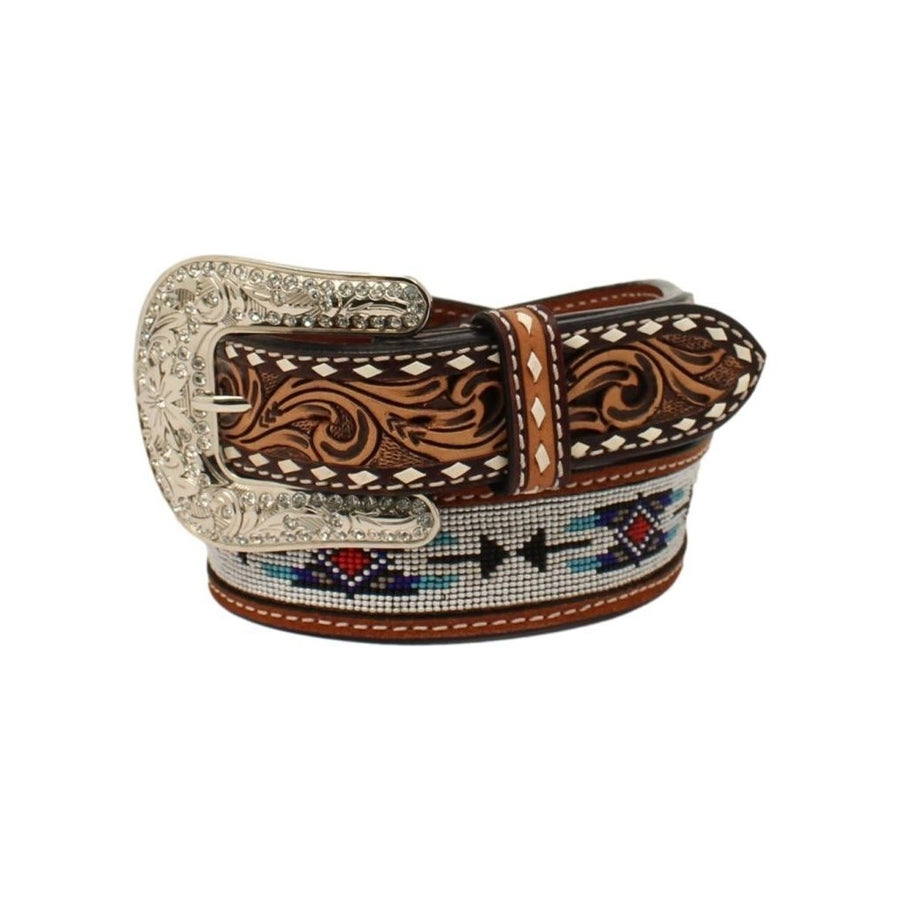 Angel Ranch Western Belt Womens Beaded Southwestern Inlay D140002502 Image 1