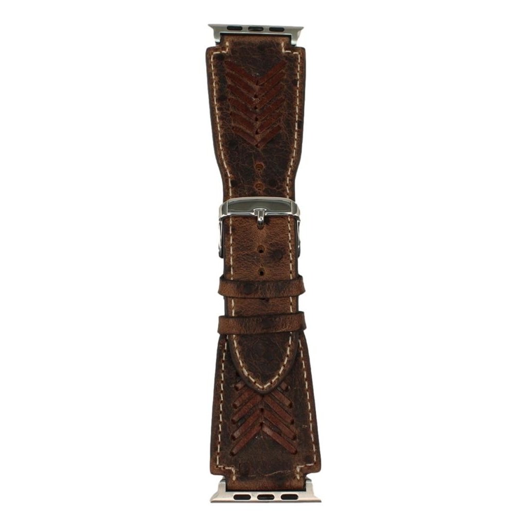 Nocona Western iWatch Band Lacing Ostrich Print L Brown N3101202 Image 1