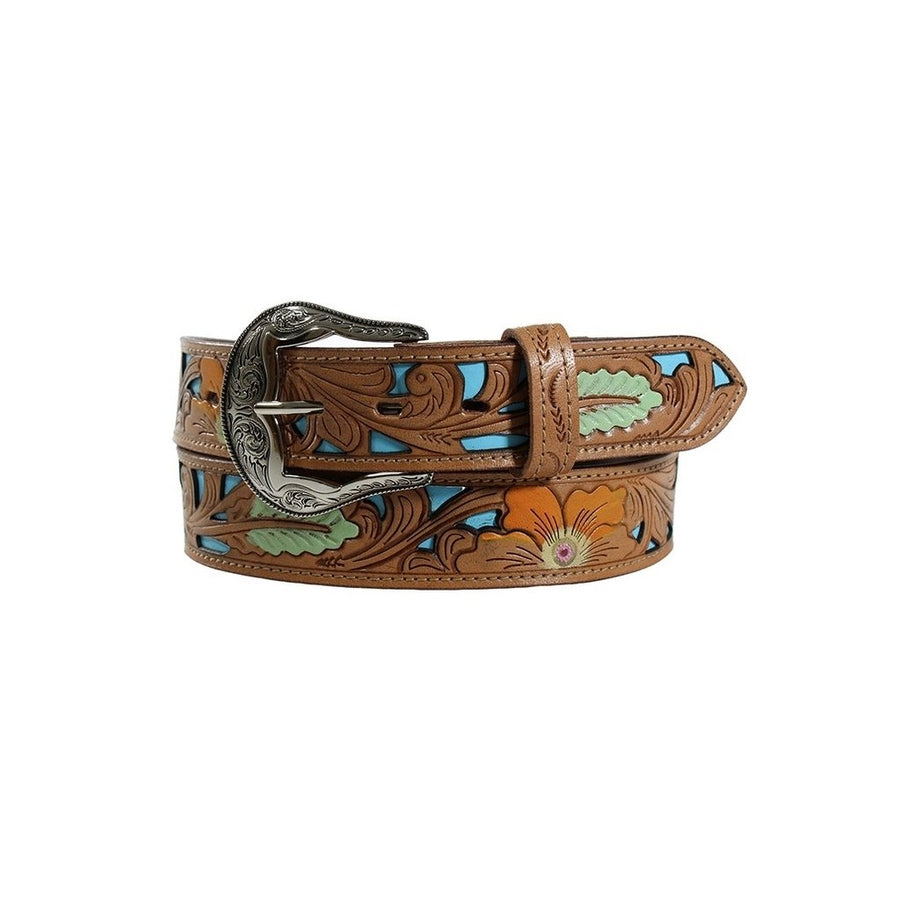 Ariat Western Belt Women Hand Painted Removable Buckle Floral A1590308 Image 1