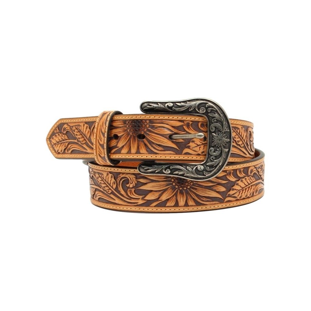 Nocona Western Belt Women Sunflower Leather Embossed Buckle N320001608 Image 1