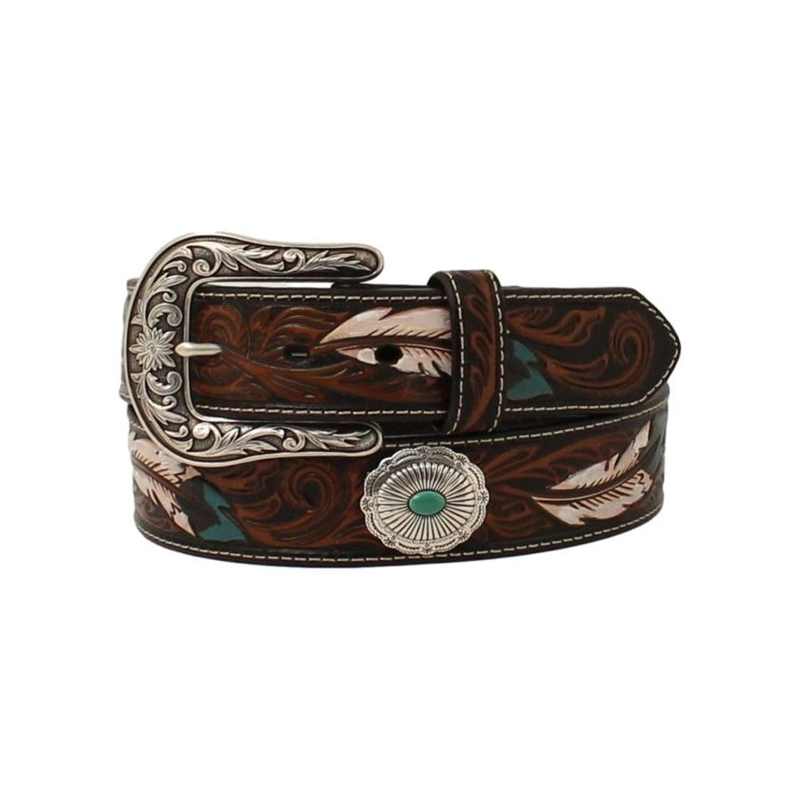 Ariat Western Belt Womens Painted Feather Floral Embossed A1533602 Image 1