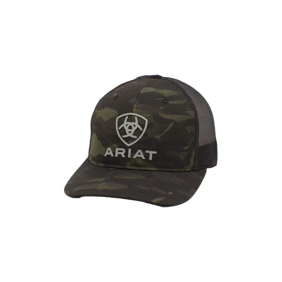 Ariat Western Hat Baseball Cap Snap Mesh Rubber Logo Camo A300017101 Image 1