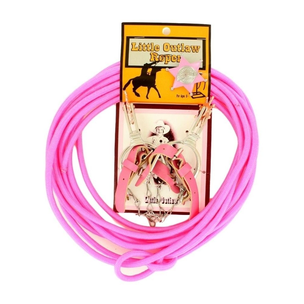 Little Outlaw Western Toy Kids Rope Spurs Sherriff Badge Pink 50106 Image 1