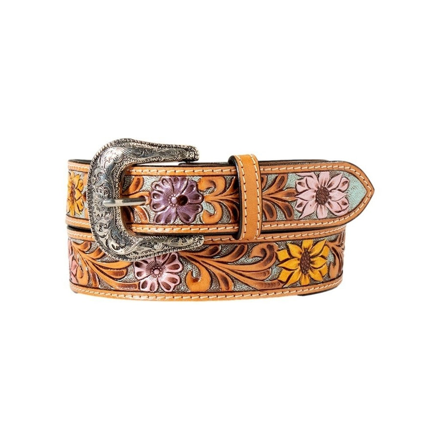 Ariat Western Belt Womens Sunflower Daisy Hand Tooled A1566197 Image 1