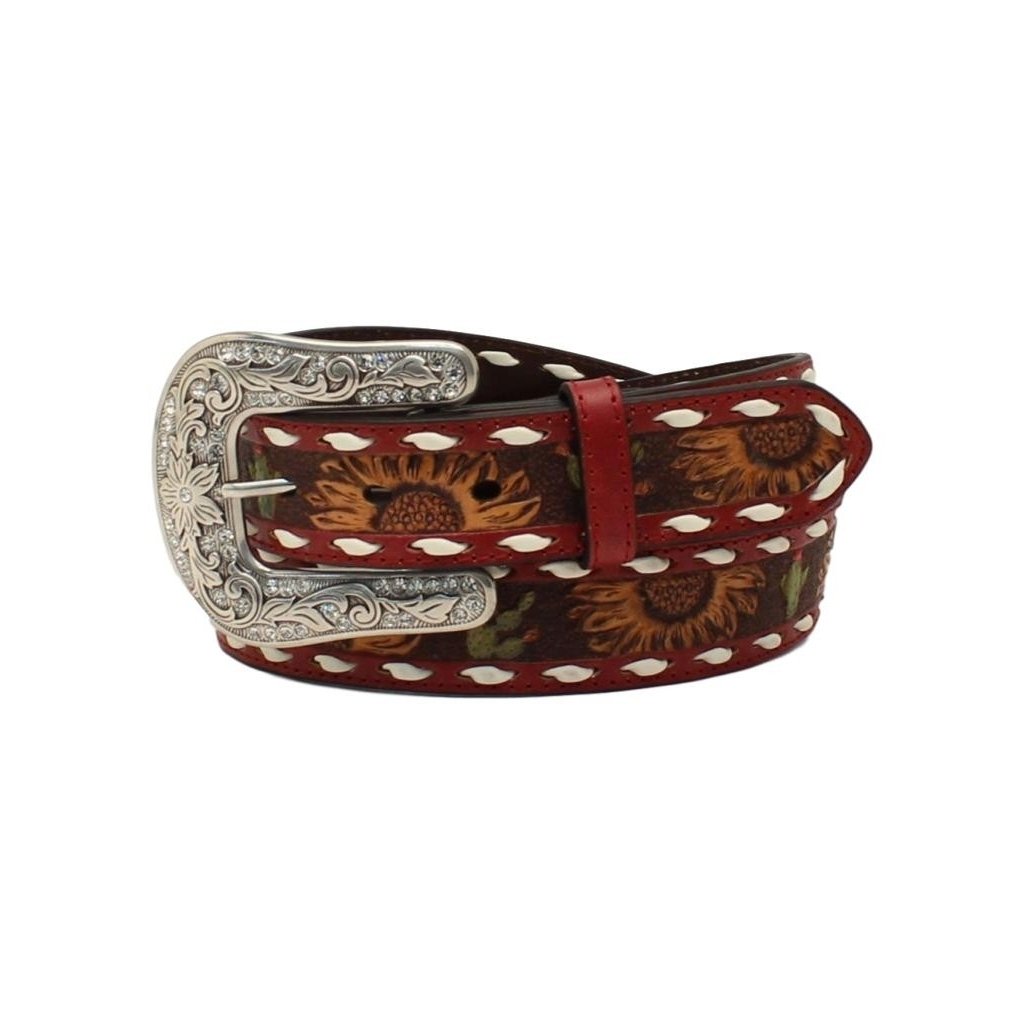 Angel Ranch Western Belt Womens Sunflower Cactus Lacing D140001104 Image 1