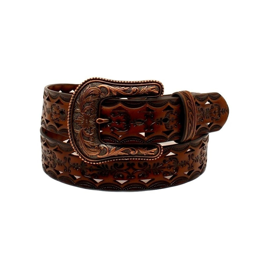 Ariat Western Belt Womens Cutouts Scroll Tooled Filigree Tan A1523667 Image 1