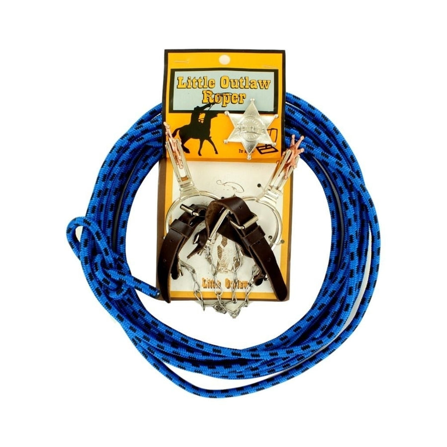 Little Outlaw Western Toy Kids Rope Spurs Sherriff Badge Blue 50108 Image 1