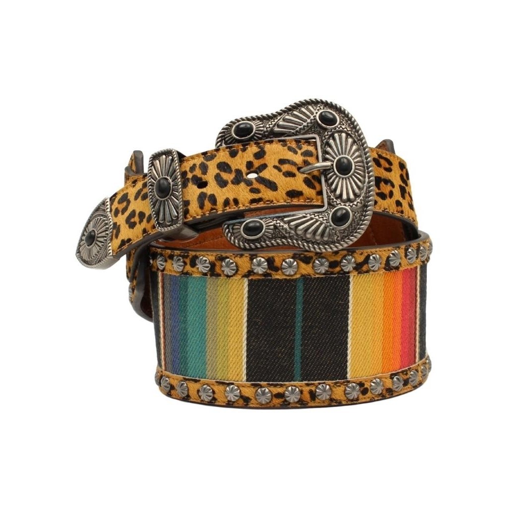 Angel Ranch Western Belt Womens Leopard Edge Stone Serape D140000497 Image 1