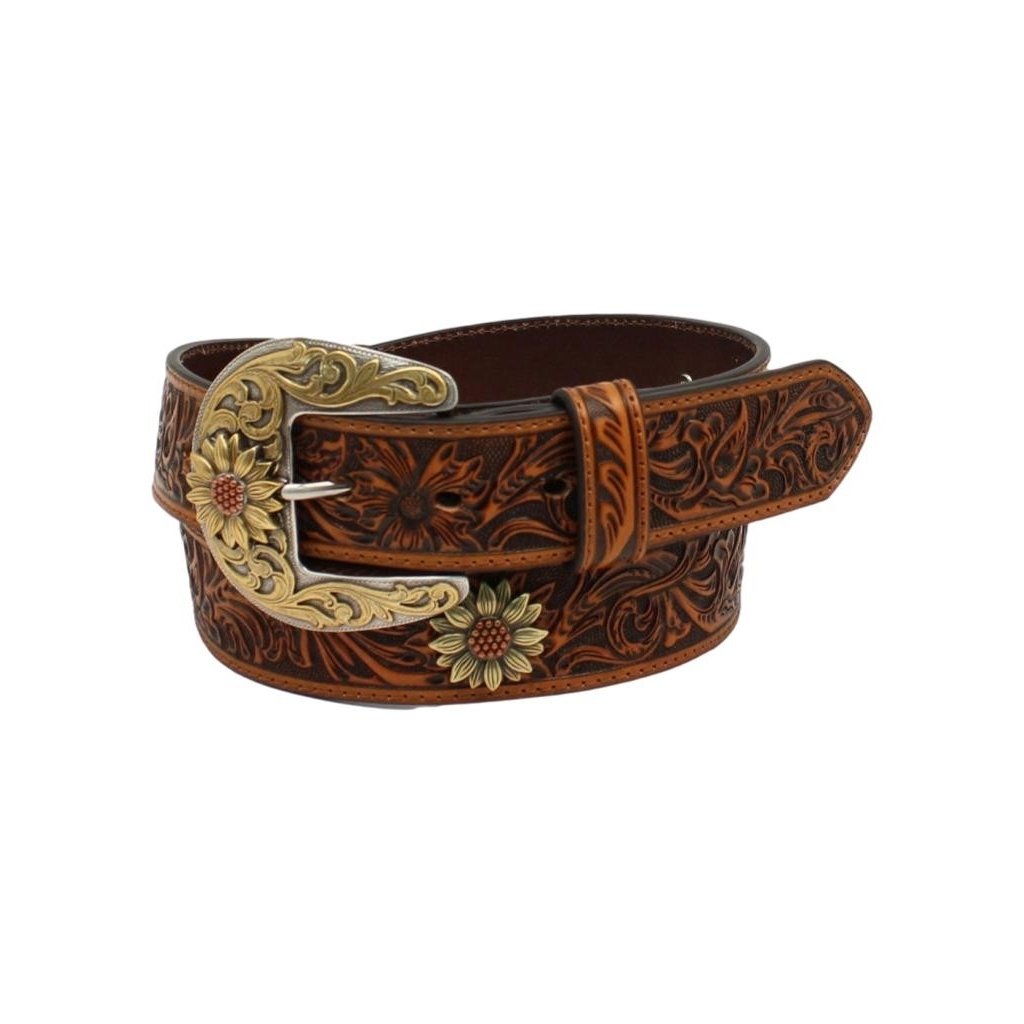 Ariat Western Belt Womens Sunflower Concho Floral Tooled A1533508 Image 1