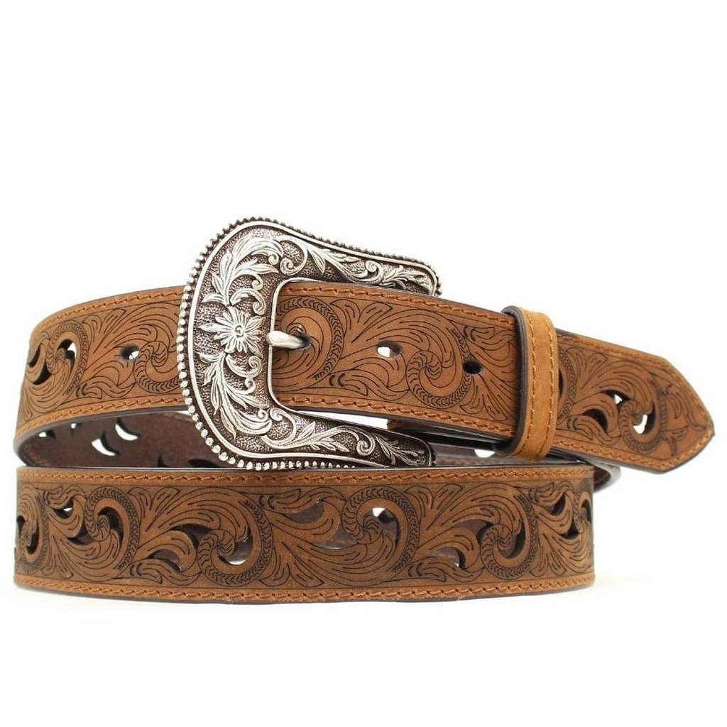 Ariat Western Belt Womens Scroll Paisley Print Cut Out Brown A1514802 Image 1