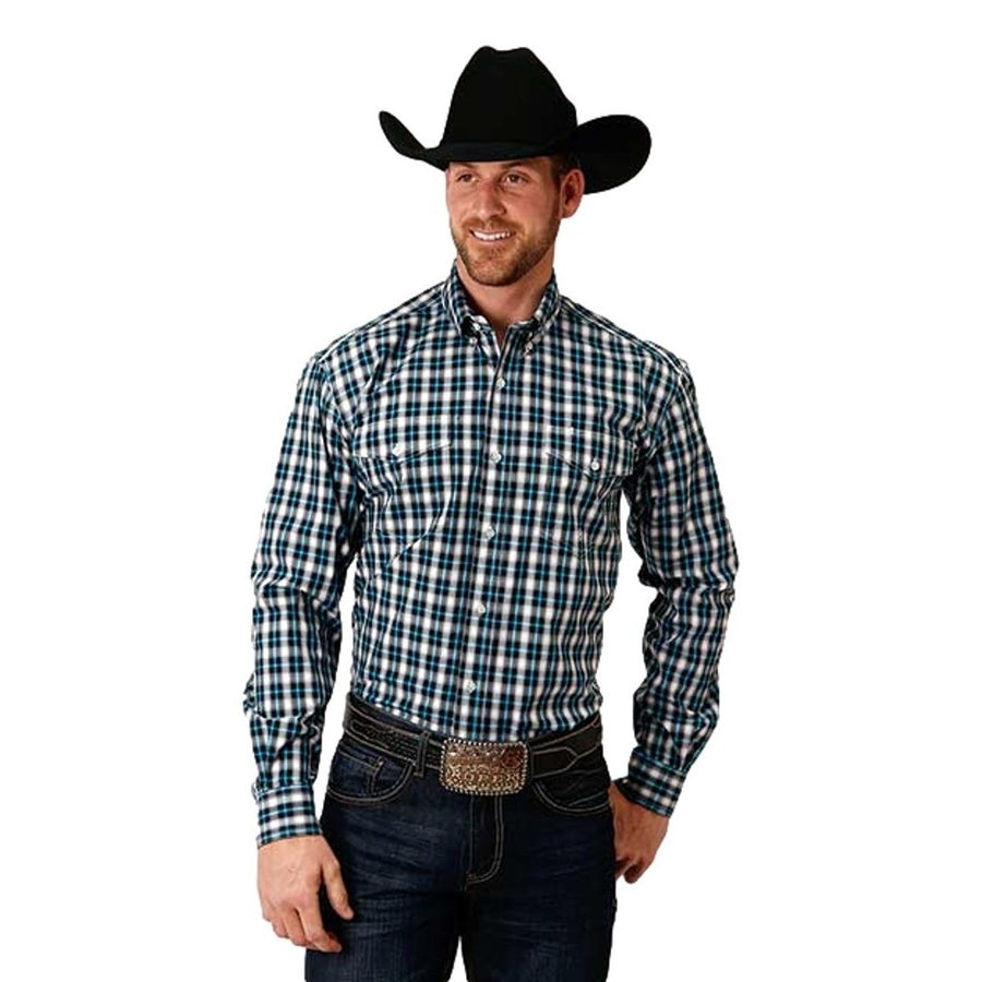 Roper Western Shirt Mens L/S Ombre Plaid Black 03-001-0378-1031 BL Image 1