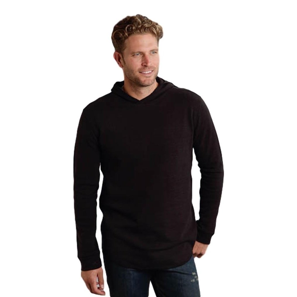 Roper Western Shirt Mens Long Sleeve Thermal Black 03-078-0198-1317 BL Image 1