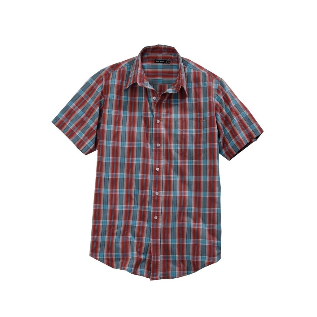 Tin Haul Western Shirt Mens S/S Button Up Red 10-002-0062-0342 RE Image 1