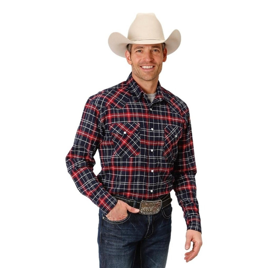 Roper Western Shirt Mens L/S Plaid Snap Red 03-001-0722-3685 RE Image 1