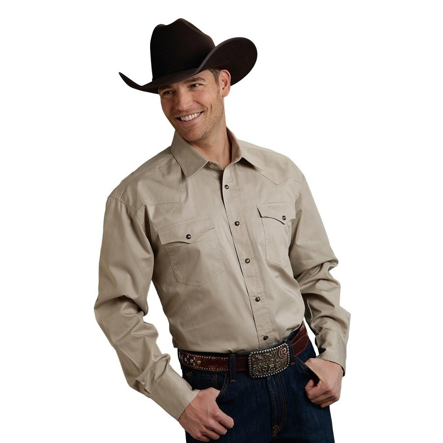 Roper Western Shirt Mens Long Sleeve Snap Brown 03-001-0765-1126 BR Image 1