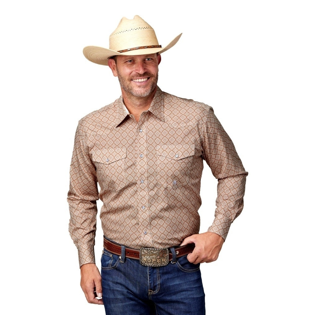 Roper Western Shirt Mens Long Sleeve Snap Print 03-001-0225-4031 RT Image 1