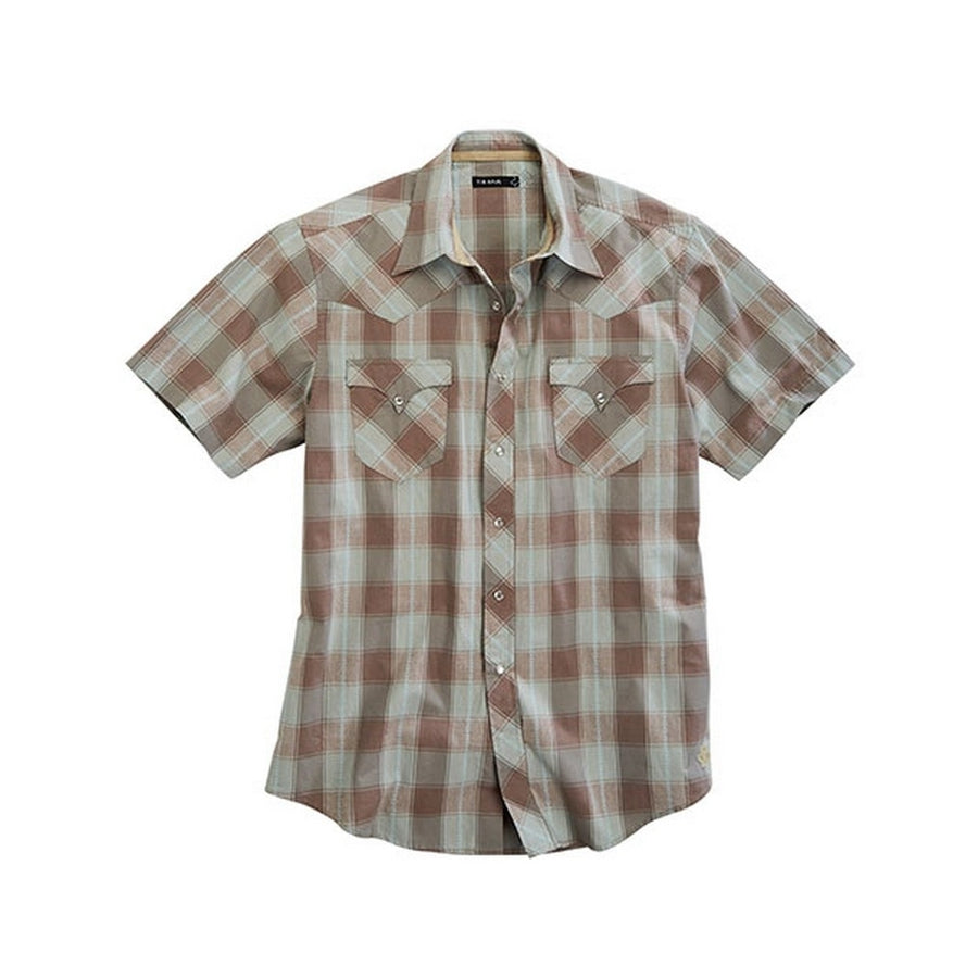 Tin Haul Western Shirt Mens S/S Plaid Brown 10-002-0062-0208 BR Image 1