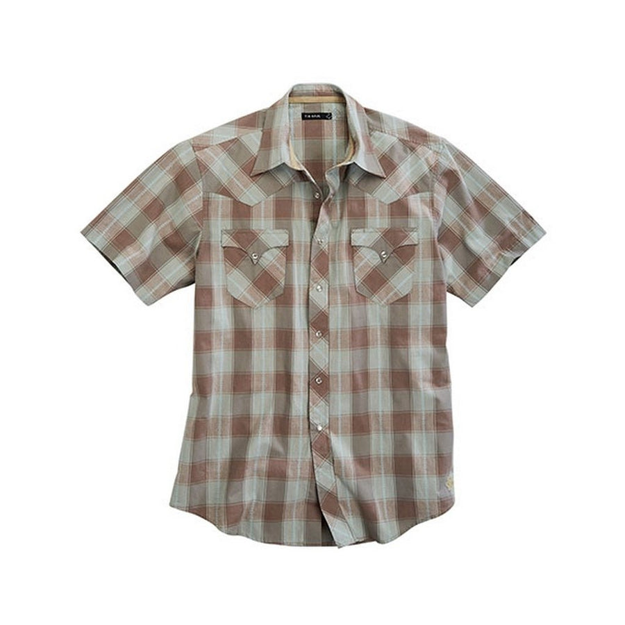 Tin Haul Western Shirt Mens S/S Plaid Brown 10-002-0062-0208 BR Image 1