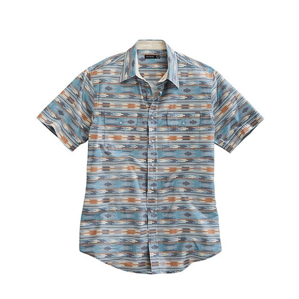 Tin Haul Western Shirt Mens S/S Aztec Snap Gray 10-002-0067-0219 GY Image 1