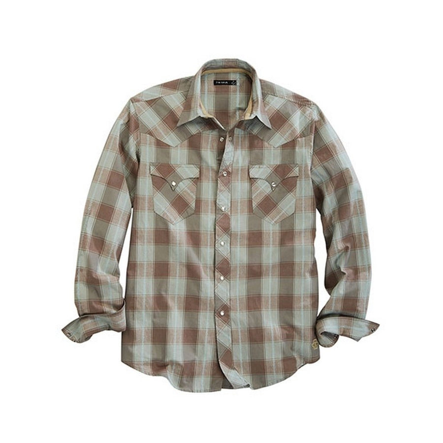 Tin Haul Western Shirt Mens L/S Plaid Brown 10-001-0062-0208 BR Image 1