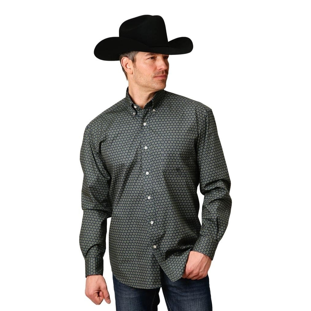 Roper Western Shirt Mens Long Sleeve Amarillo Blue 03-001-0326-0784 BU Image 1