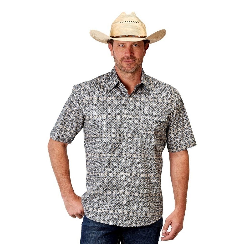 Roper Western Shirt Mens Short Sleeve Foulard 03-002-0225-2023 TA Image 1