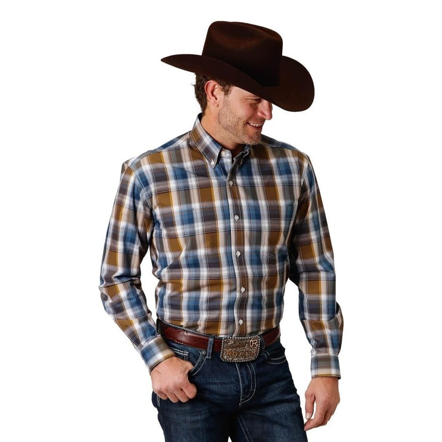 Roper Western Shirt Mens L/S Amarillo Brown 03-001-0379-7021 BR Image 1