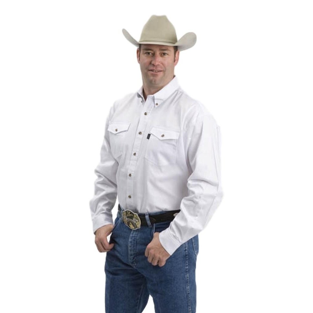 Roper Western Shirt Mens Button Long Sleeve White 06-001-0600-0161 WH Image 1