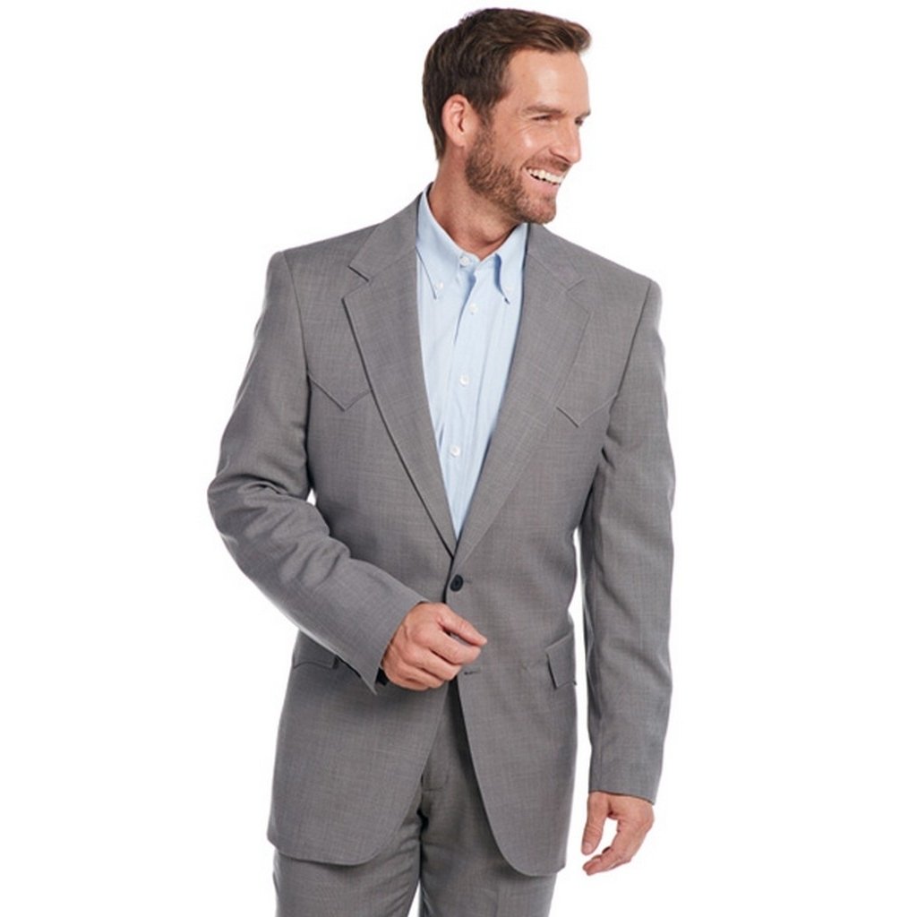 Circle S Western Sport Coat Mens Lubbock Pointed Yokes Gray CC4515 Image 1