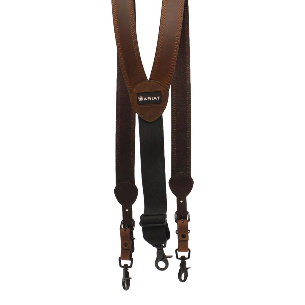 Ariat Western Suspenders Men Gallus Logo Patch Medium Brown A850000144 Image 1