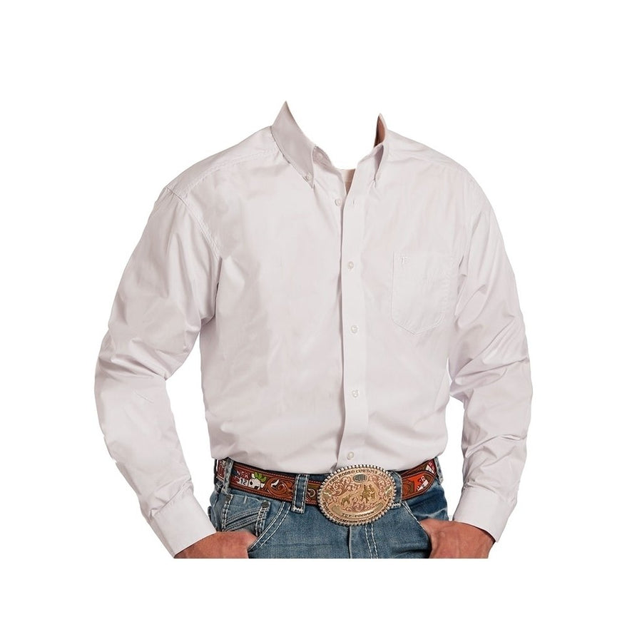 Roper Western Shirt Mens L/S Button Solid White 03-001-0366-0025 WH Image 1