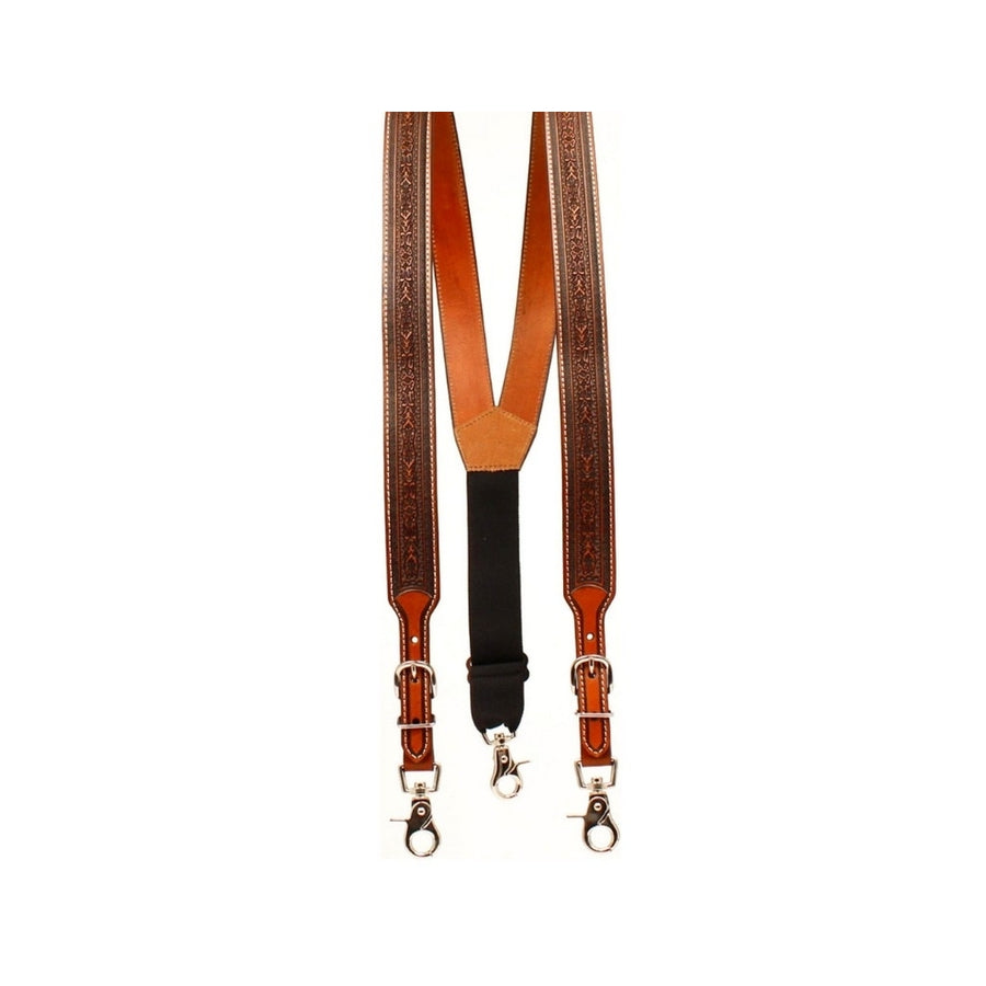 Nocona Western Suspenders Mens Tooled Adjust Galluses XL Tan N8513008 Image 1