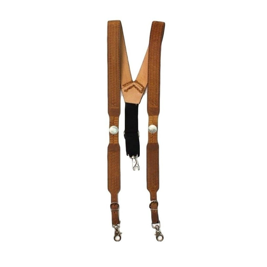 Nocona Western Suspenders Mens Galluse Buffalo Nickel Briar N85120214 Image 1