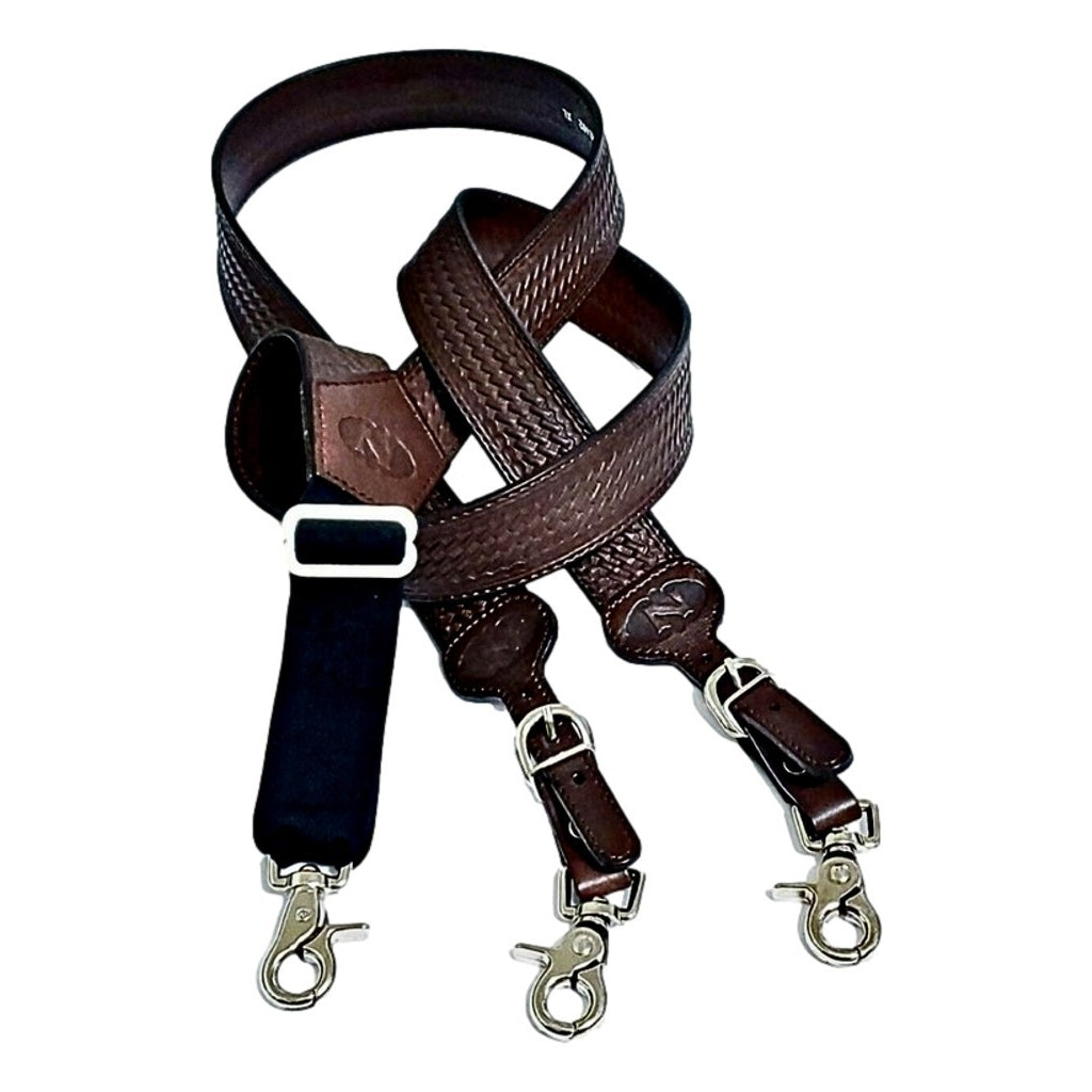 Nocona Western Suspenders Mens Tough Galluse Weave Chocolate N8512402 Image 1