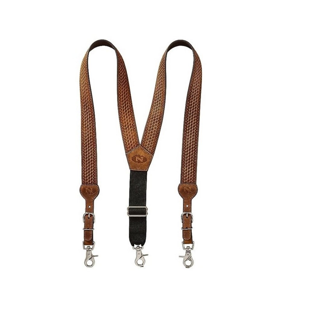 Nocona Western Suspender Men Tough Galluse Embossed Weave Tan N8512444 Image 1