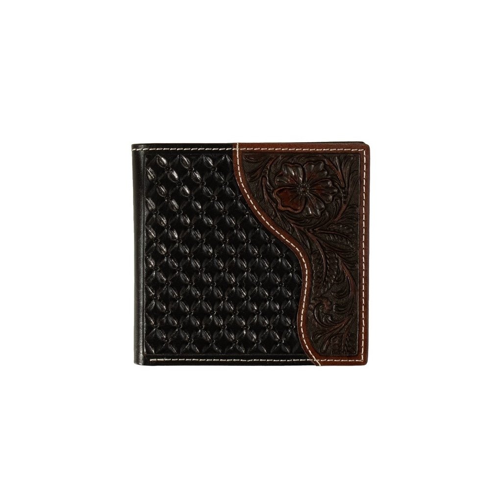 Nocona Western Wallet Mens Bifold Basketweave Emboss Brown N500046902 Image 1