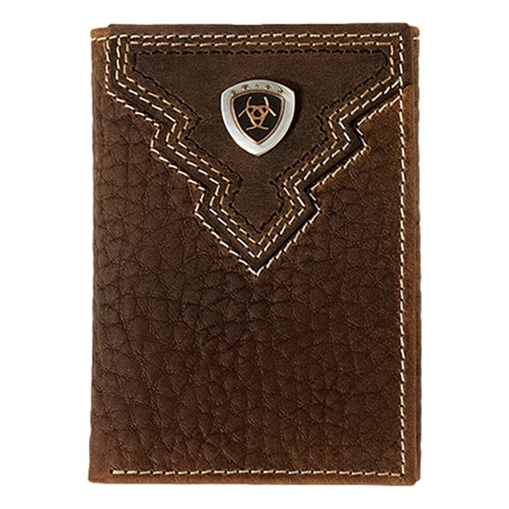 Ariat Western Wallet Mens Trifold Crazy Horse Brown Rowdy A35621282 Image 1